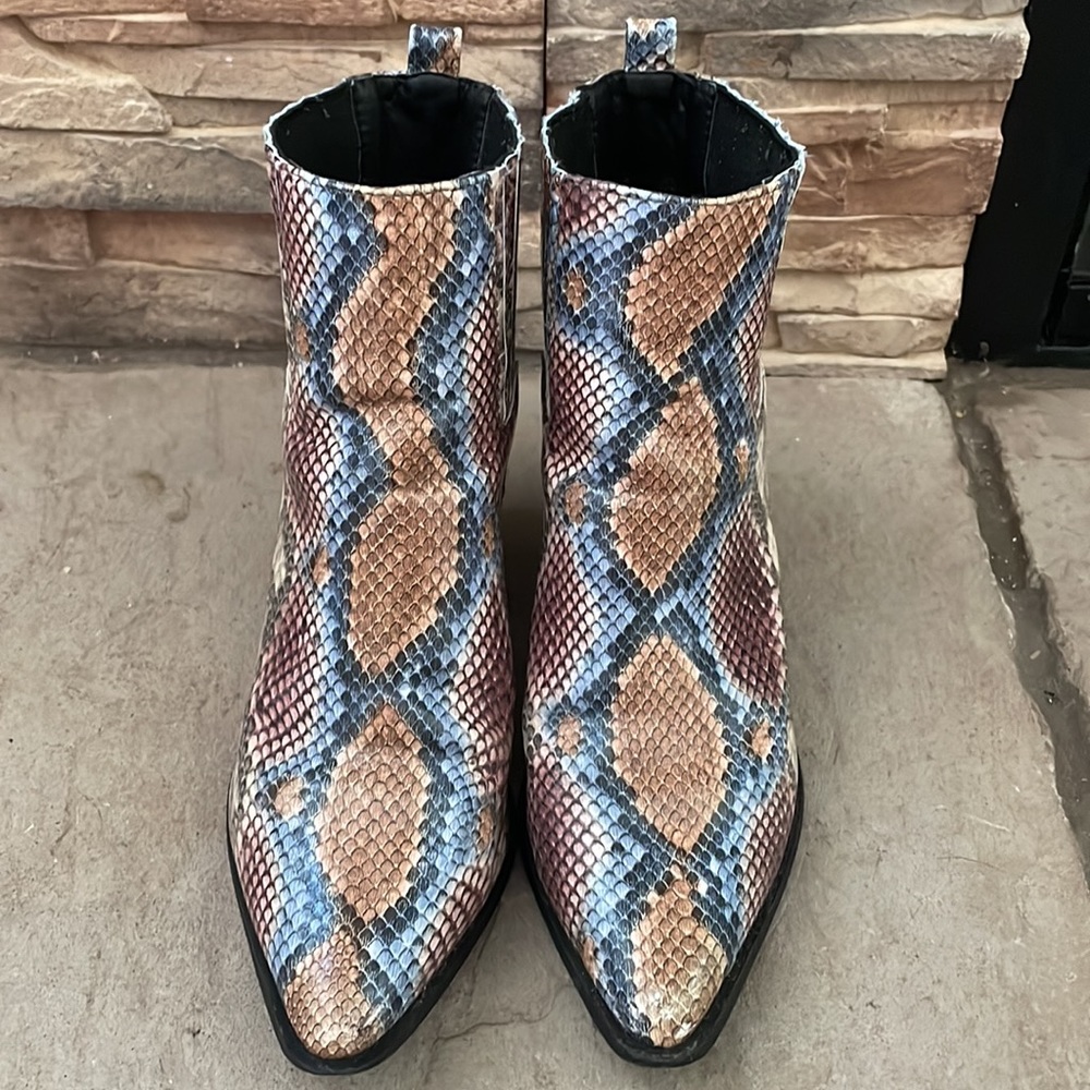 A Rider Girl blue snakeskin booties - Picture 2 of 11